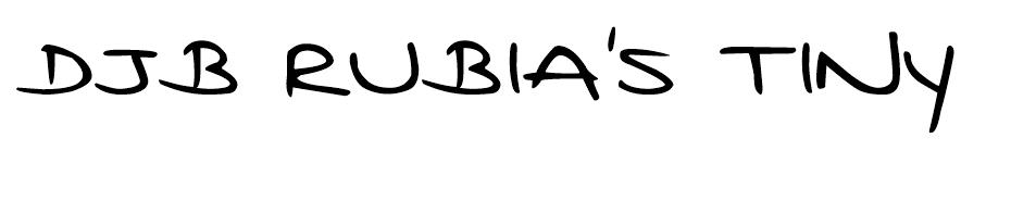 DJB Rubia's Tiny Print font